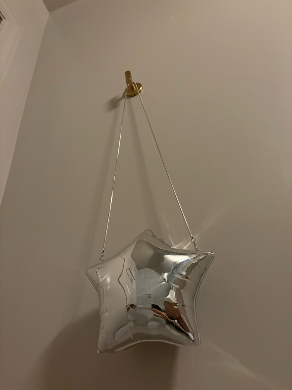 NWT - Zara Silver Star-Shaped Clutch/ Crossbody Bag